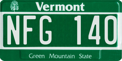 VT license plate NFG140