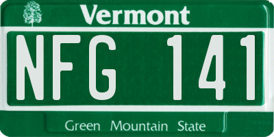 VT license plate NFG141