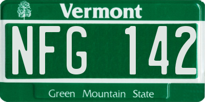 VT license plate NFG142