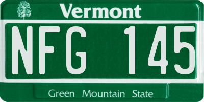 VT license plate NFG145