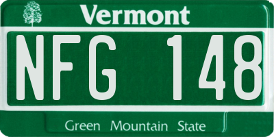 VT license plate NFG148