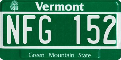 VT license plate NFG152