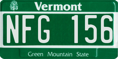 VT license plate NFG156
