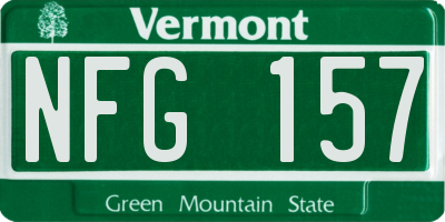 VT license plate NFG157