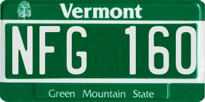 VT license plate NFG160