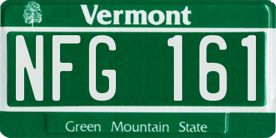 VT license plate NFG161