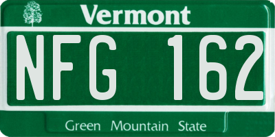 VT license plate NFG162
