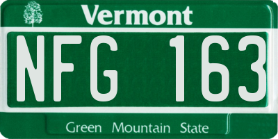 VT license plate NFG163