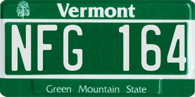 VT license plate NFG164