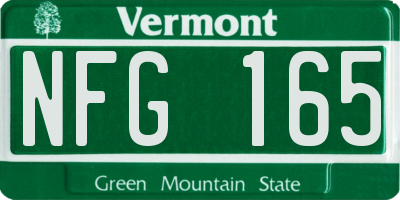 VT license plate NFG165