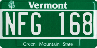 VT license plate NFG168