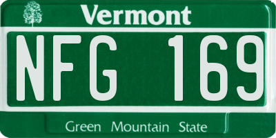 VT license plate NFG169