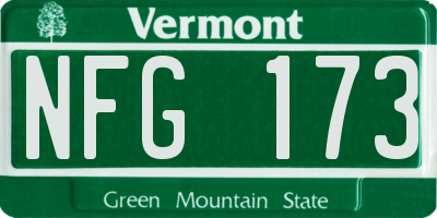 VT license plate NFG173