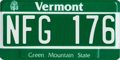 VT license plate NFG176