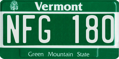 VT license plate NFG180
