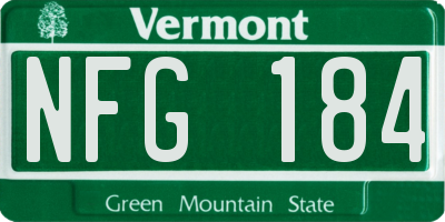 VT license plate NFG184
