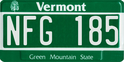 VT license plate NFG185