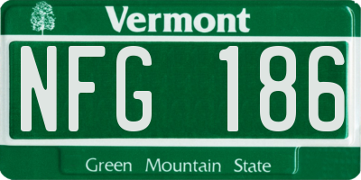 VT license plate NFG186
