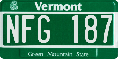VT license plate NFG187