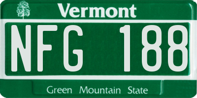 VT license plate NFG188