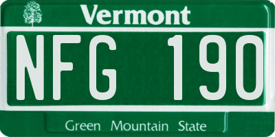 VT license plate NFG190