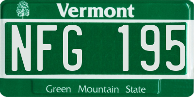 VT license plate NFG195