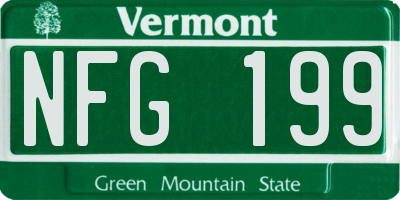 VT license plate NFG199