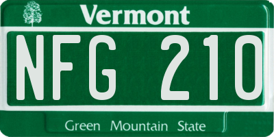 VT license plate NFG210