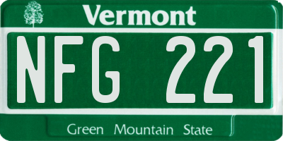 VT license plate NFG221