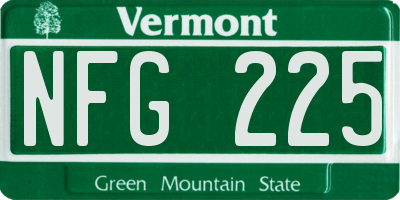 VT license plate NFG225