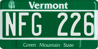 VT license plate NFG226