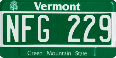 VT license plate NFG229