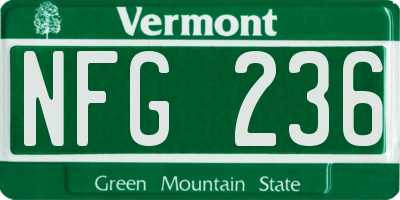 VT license plate NFG236