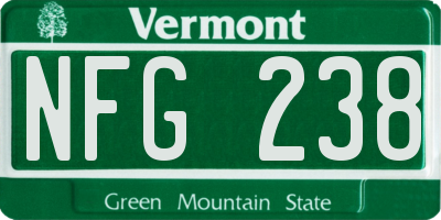 VT license plate NFG238