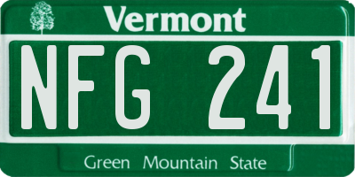 VT license plate NFG241