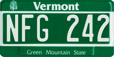 VT license plate NFG242