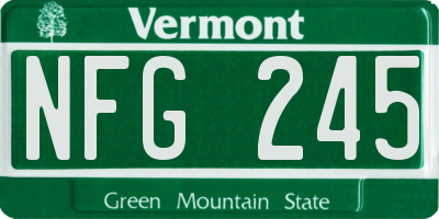 VT license plate NFG245