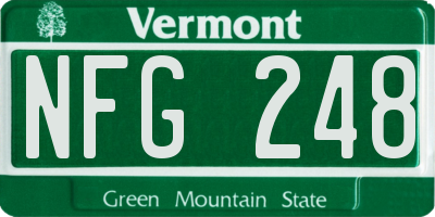 VT license plate NFG248