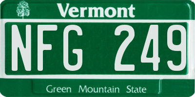VT license plate NFG249