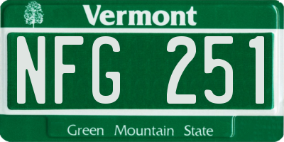 VT license plate NFG251