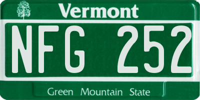 VT license plate NFG252