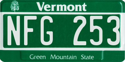 VT license plate NFG253