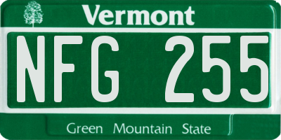 VT license plate NFG255