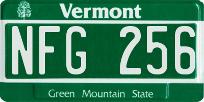 VT license plate NFG256