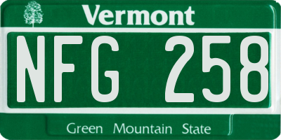 VT license plate NFG258