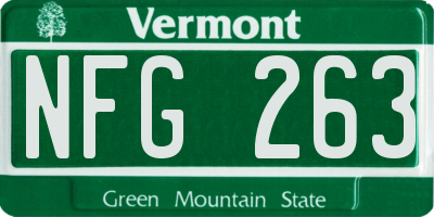 VT license plate NFG263