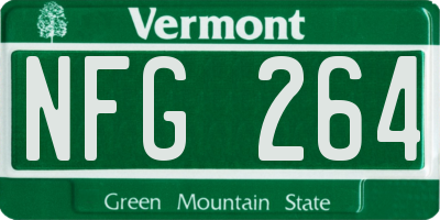 VT license plate NFG264