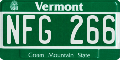 VT license plate NFG266