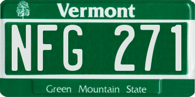 VT license plate NFG271