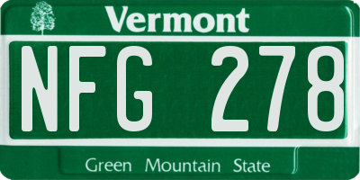 VT license plate NFG278
